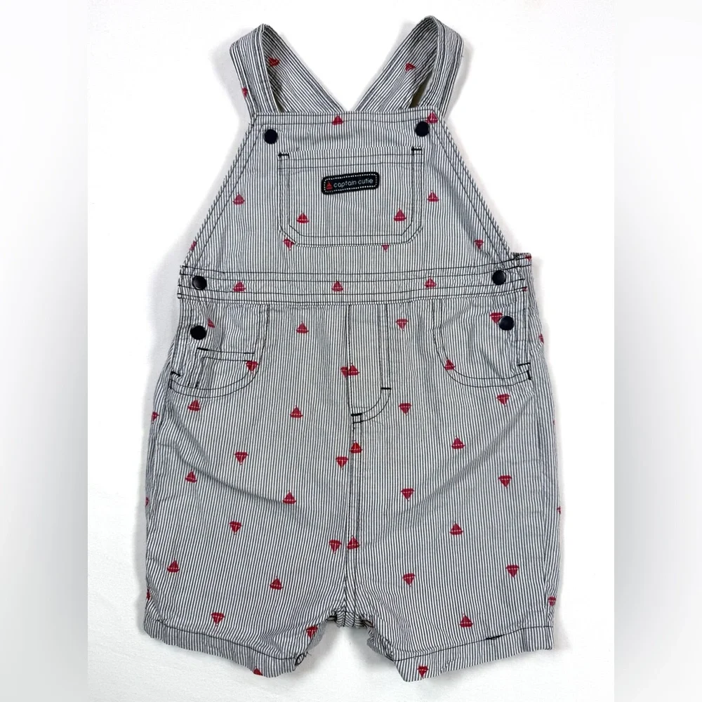CARTER’S Baby Sailboat Stripe Overalls 18M Nautical Playful Cute‎ Outdoor